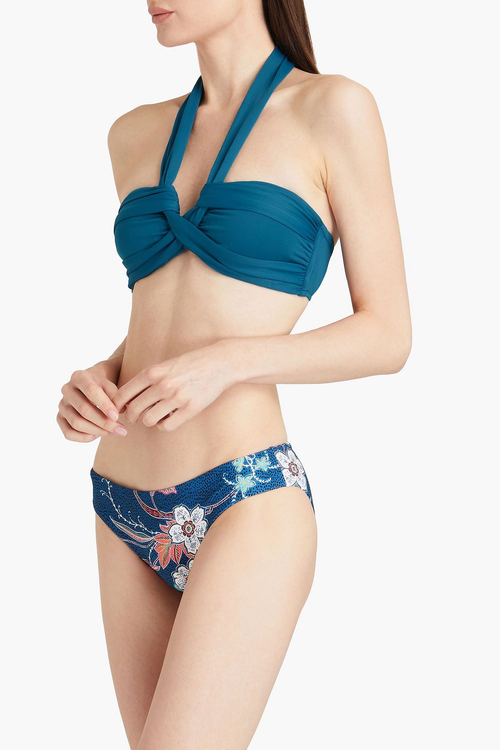 SEAFOLLY Ruched halterneck bikini top