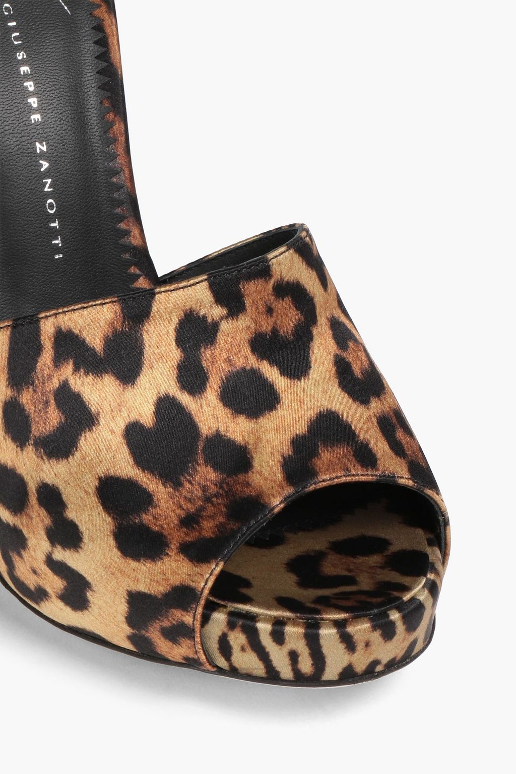 GIUSEPPE ZANOTTI Leopard-print satin platform mules