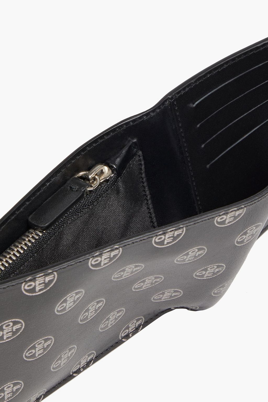 OFF-WHITE™ Off Cross metallic printed leather wallet