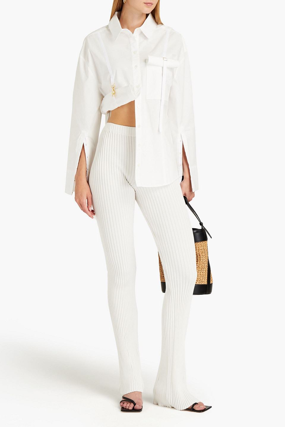  Jacquemus - Hemd Aus Stretch-popeline Mit Applikationen - Weiß - Fr 32 