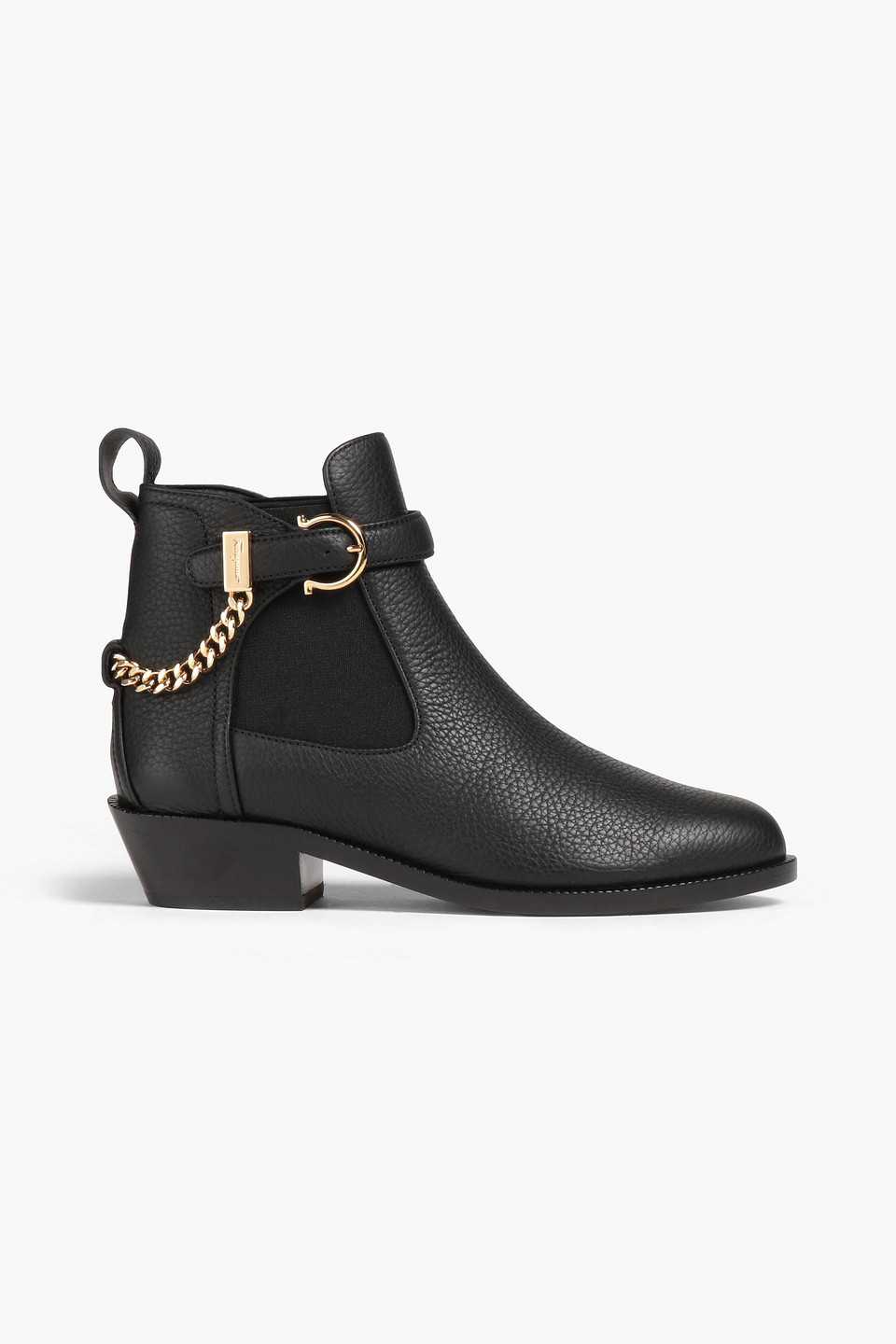 Ferragamo Embellished Suede Chelsea Boots In Black