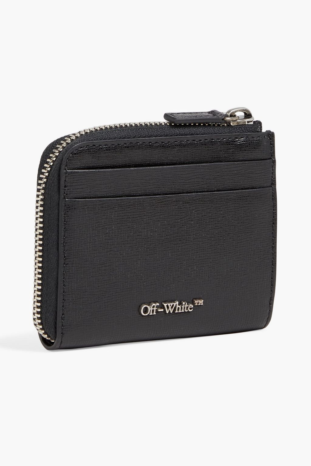 OFF-WHITE™ Diag logo-appliquéd striped textured-leather wallet