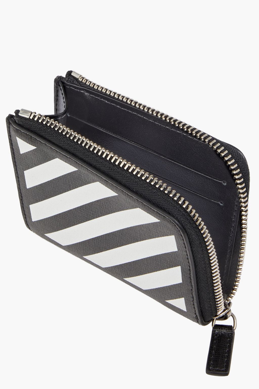 OFF-WHITE™ Diag logo-appliquéd striped textured-leather wallet