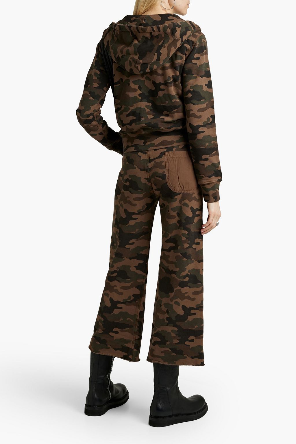 NILI LOTAN Callie camouflage French cotton-terry zip-up hoodie