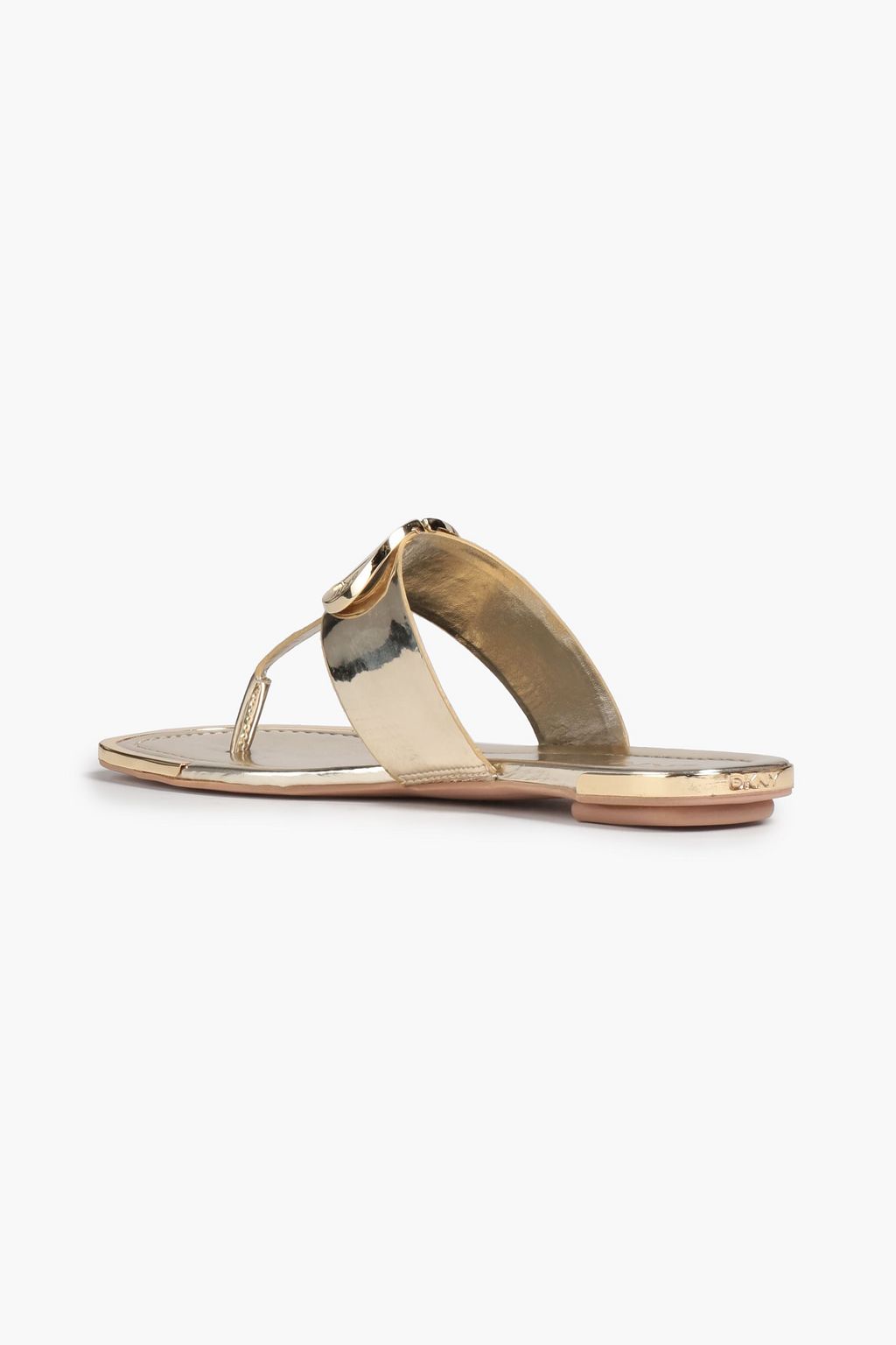 DKNY Logo-appliquéd metallic rubber sandals