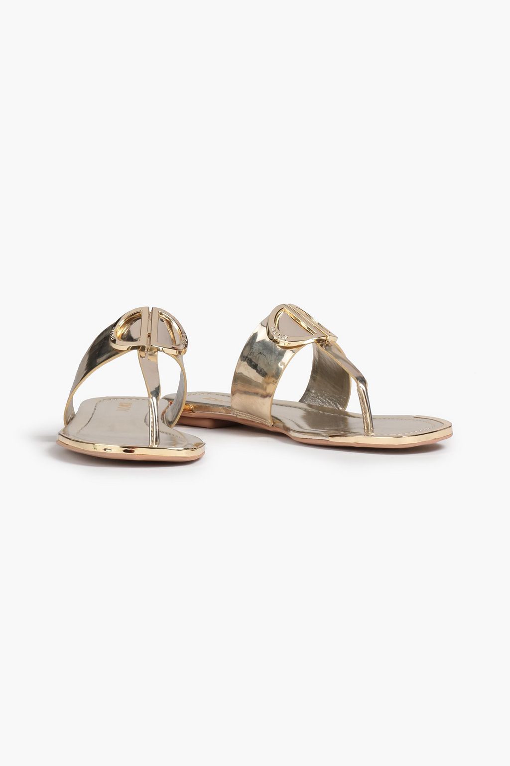 DKNY Logo-appliquéd metallic rubber sandals