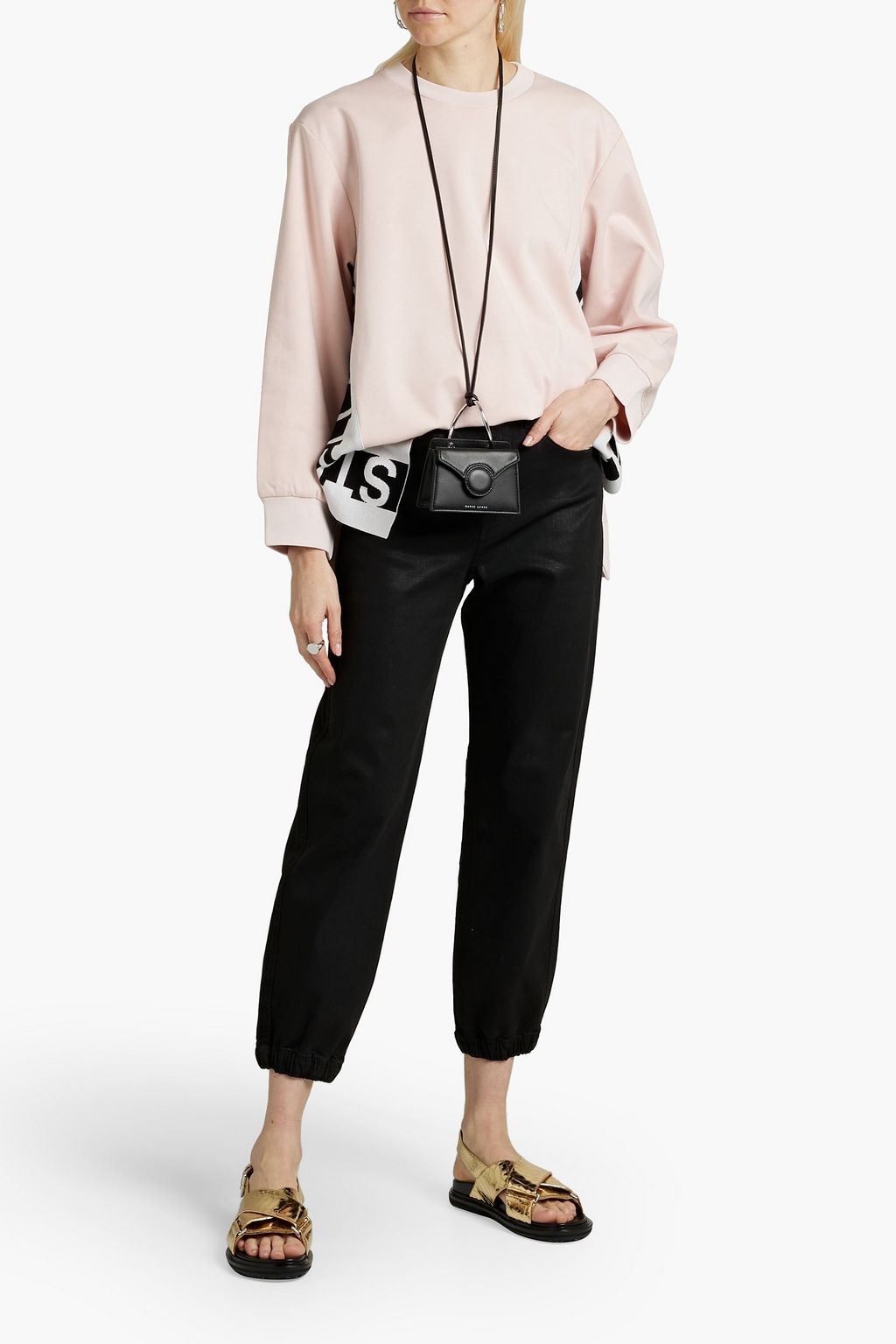 FRAME The Lounge cropped coated boyfriend jeans THE