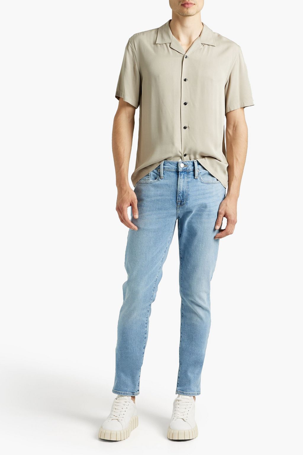 FRAME L'Homme skinny-fit faded denim jeans