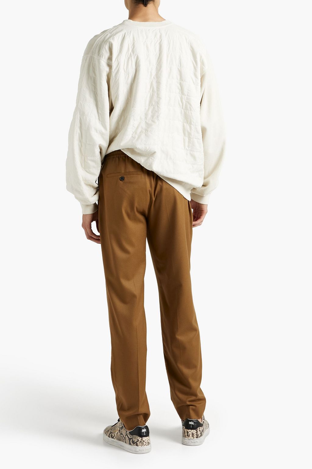 SANDRO Alpha wool-flannel drawstring pants