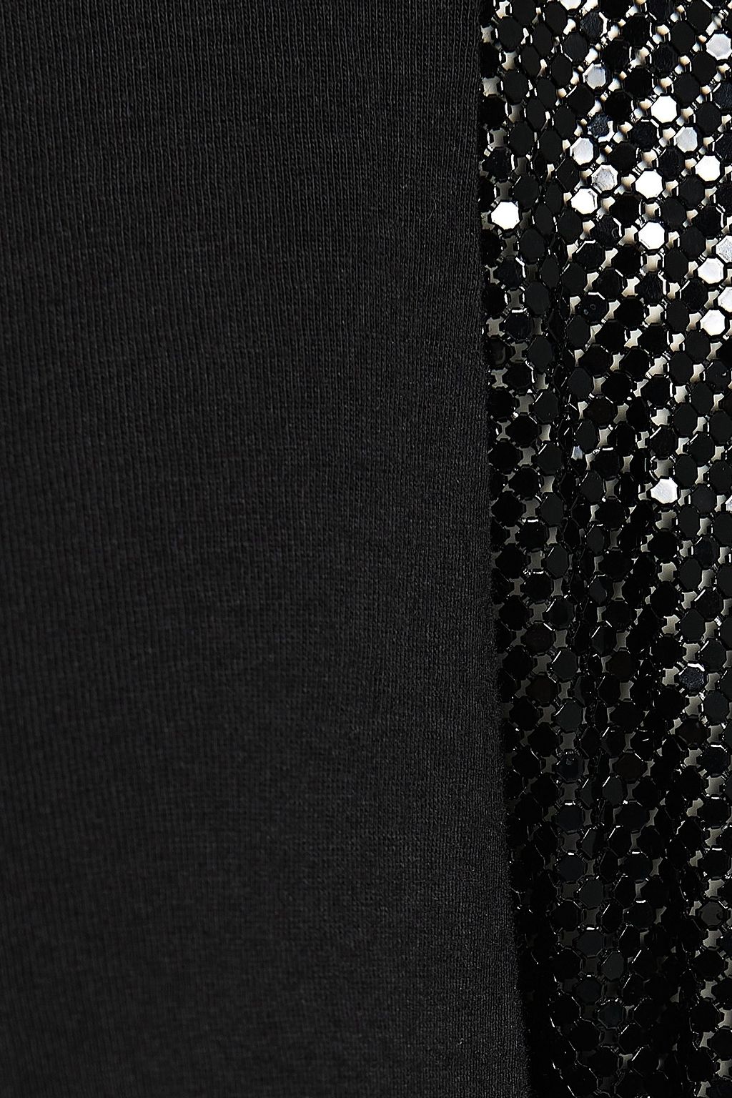 ALICE + OLIVIA JEANS Tari chainmail-paneled cotton-jersey T-shirt