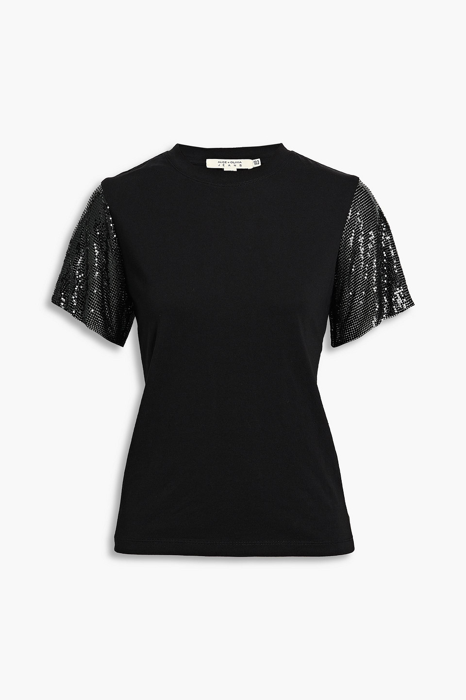 Tari chainmail-paneled cotton-jersey T-shirt