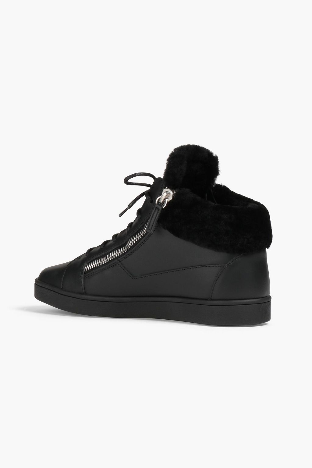 GIUSEPPE ZANOTTI Brek 지퍼 디테일 가죽 스니커즈