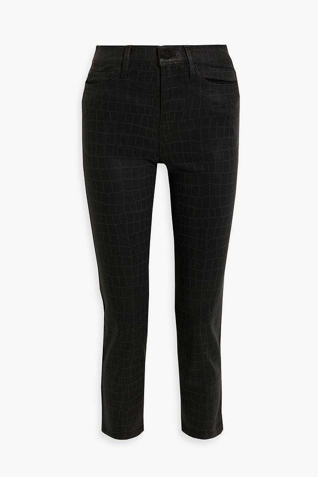 Le Sylvie cropped printed high rise skinny jeans