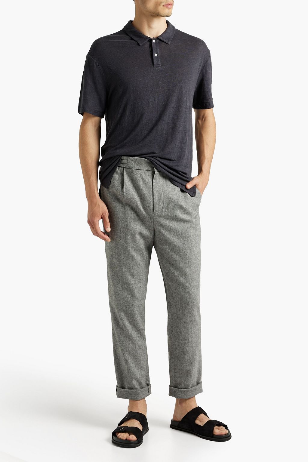 OFFICINE GÉNÉRALE Bruno slub linen polo shirt