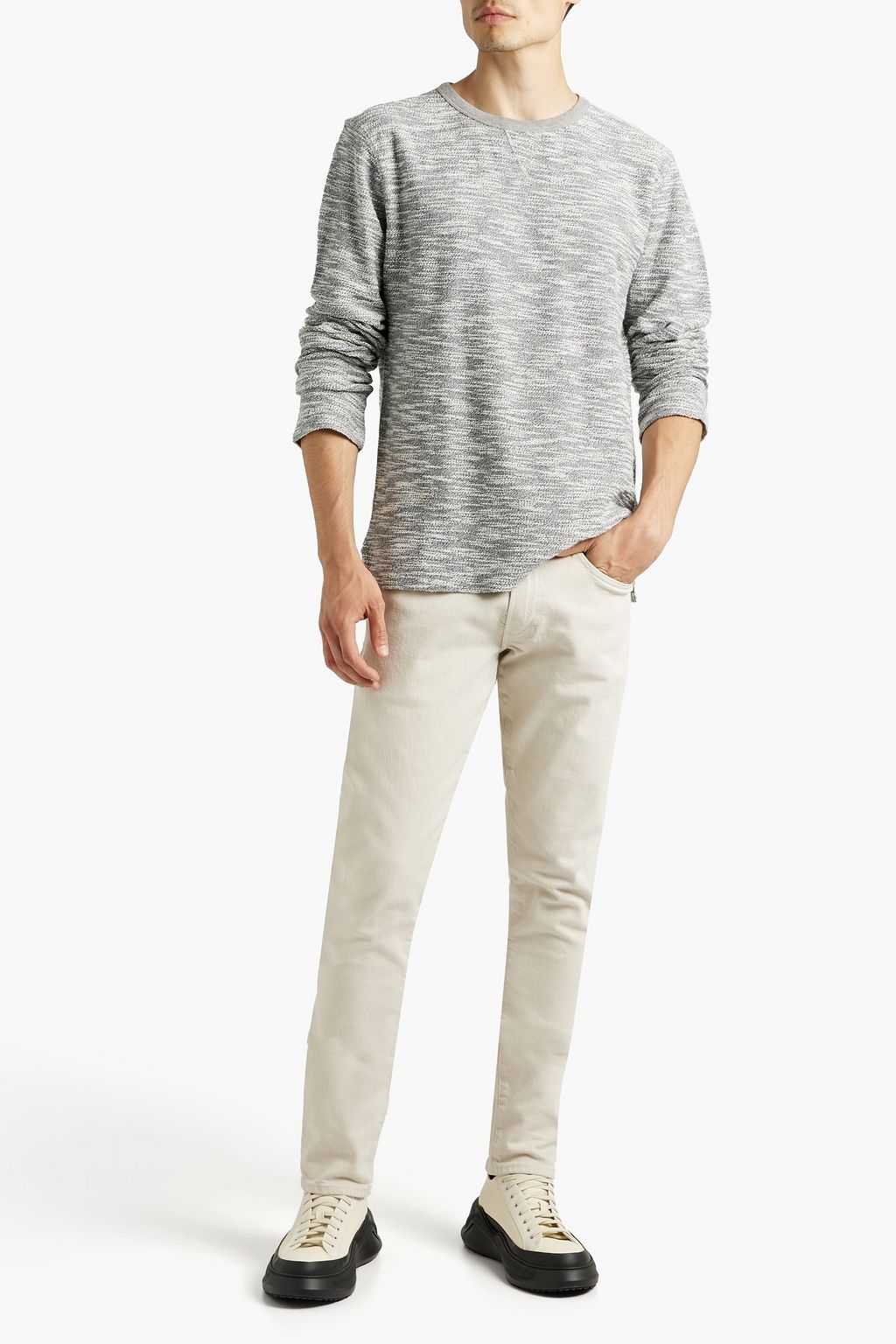 OFFICINE GÉNÉRALE Space-dyed cotton-terry T-shirt