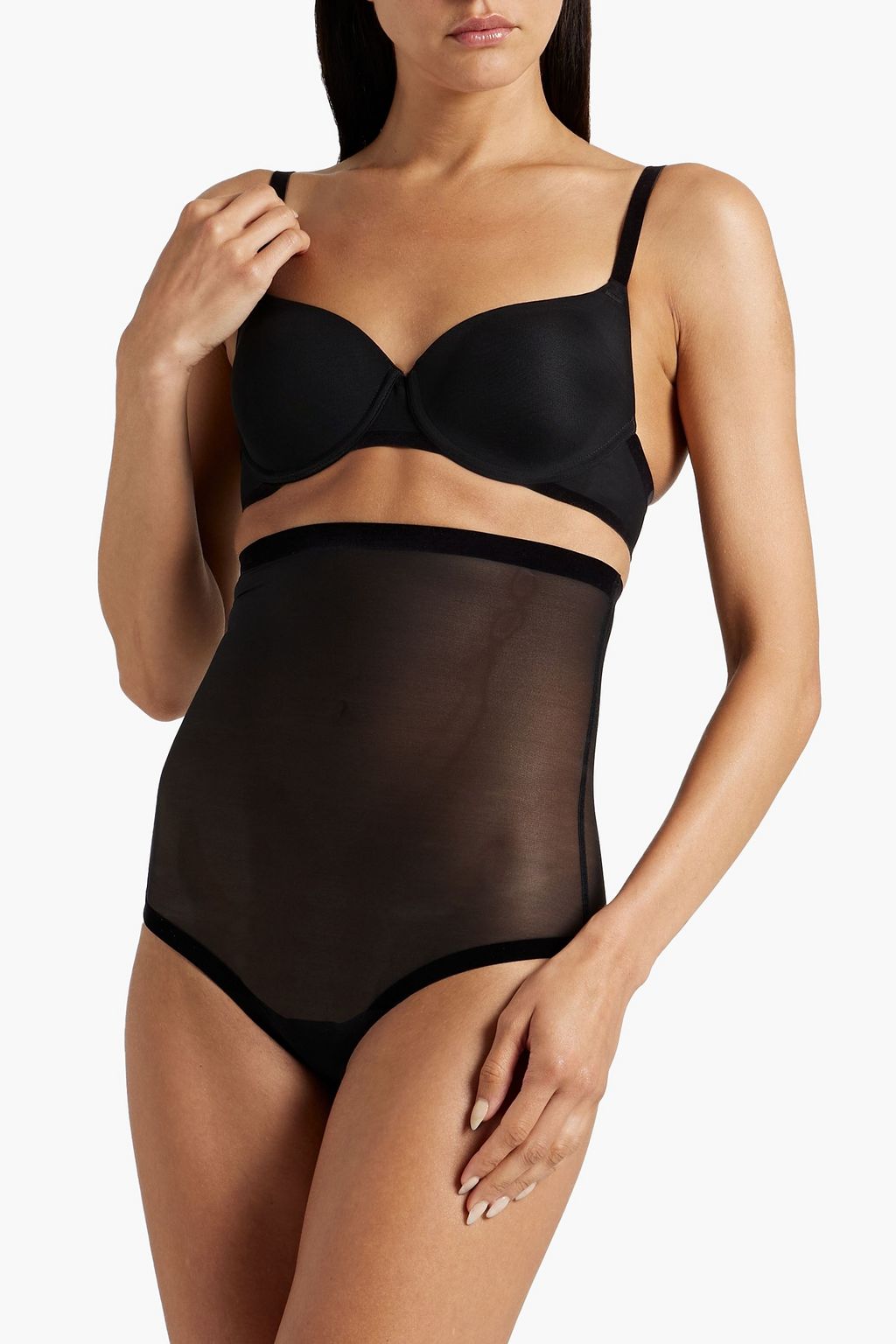 WOLFORD Stretch-tulle high-rise thong