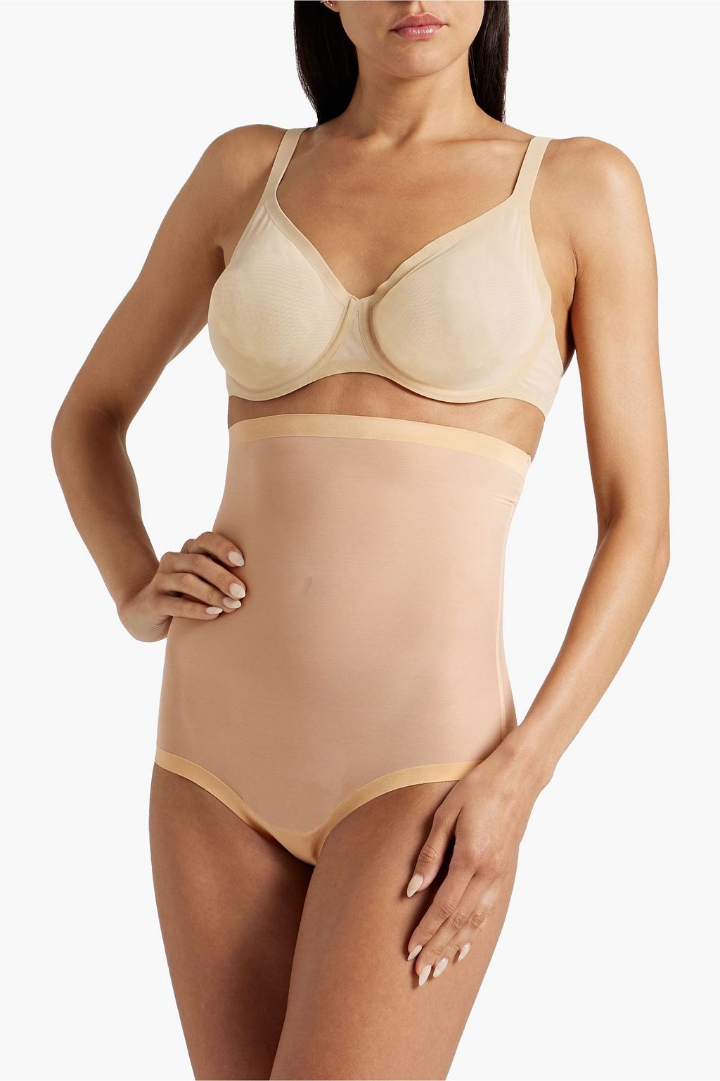 WOLFORD Stretch-tulle high-rise thong