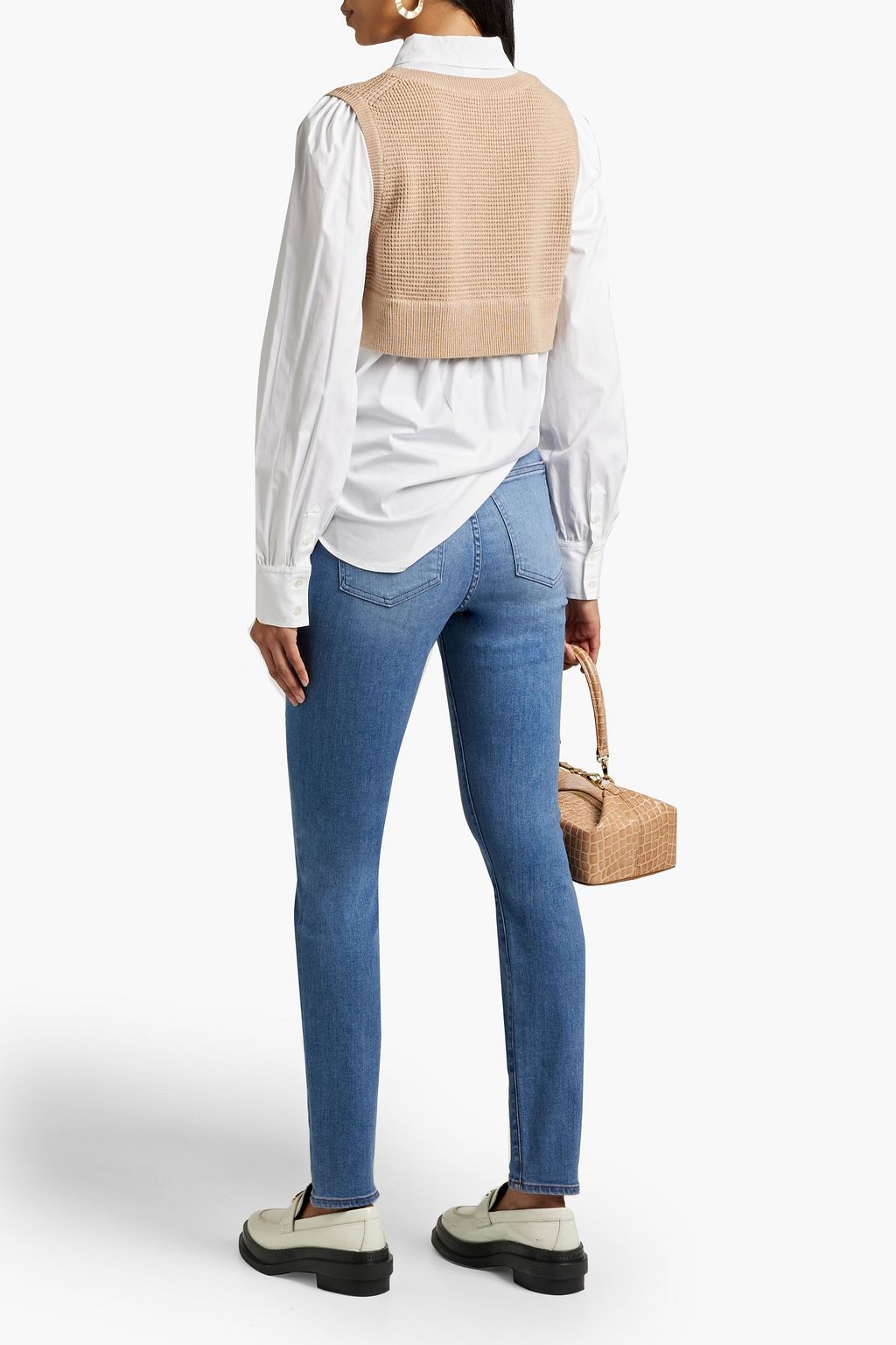 VERONICA BEARD Maera hoch sitzende Skinny Jeans in ausgewaschener Optik