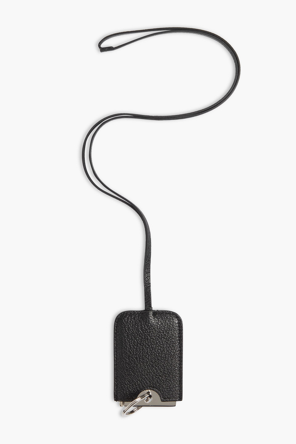 Acne Studios Logo-print Textured-leather Keychain In Black