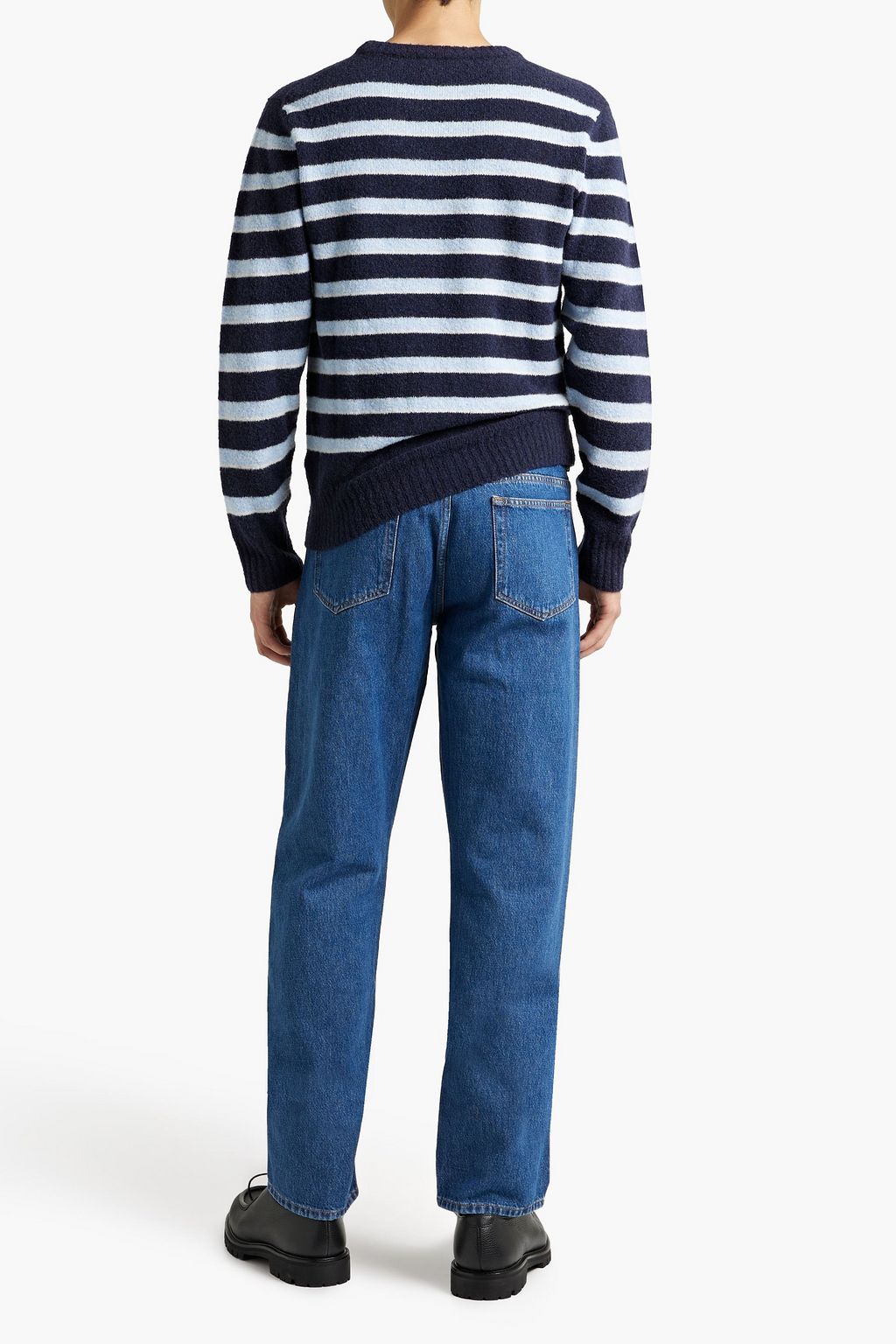 OFFICINE GÉNÉRALE Marco striped bouclé-knit wool-blend sweater