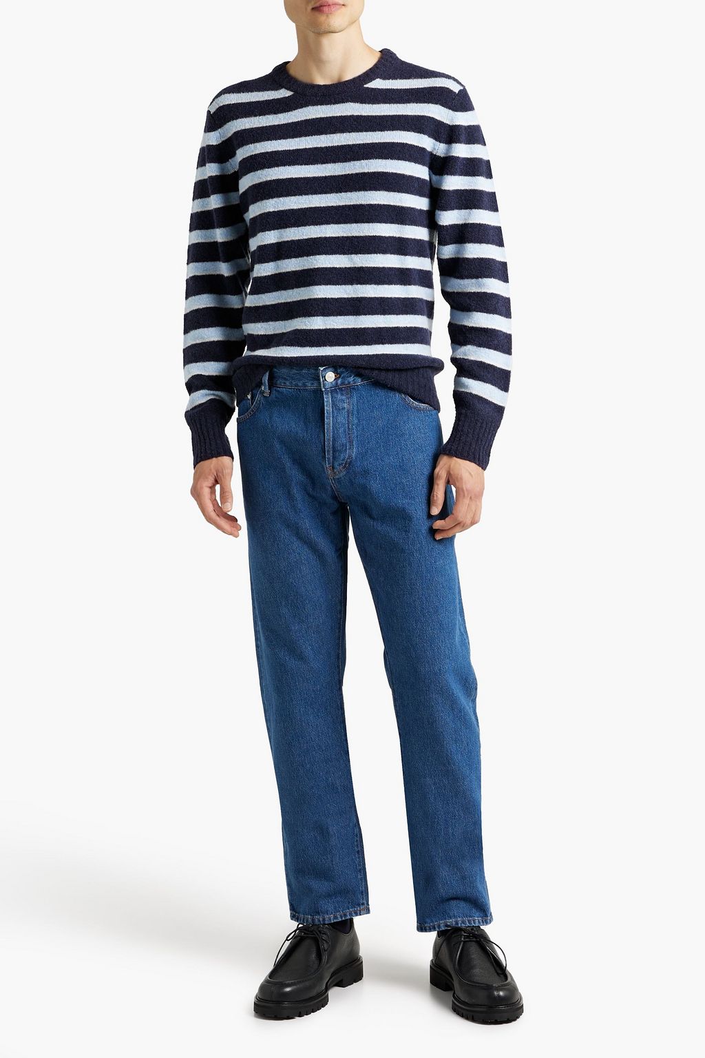 OFFICINE GÉNÉRALE Marco striped bouclé-knit wool-blend sweater