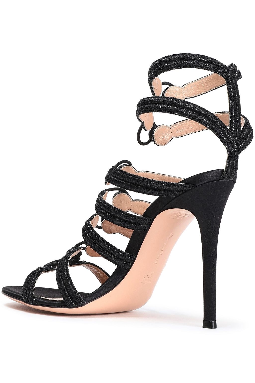 GIANVITO ROSSI Satin-trimmed lamé sandals