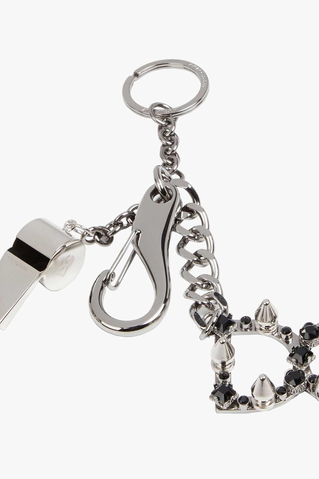 DOLCE & GABBANA Silver-tone crystal keychain