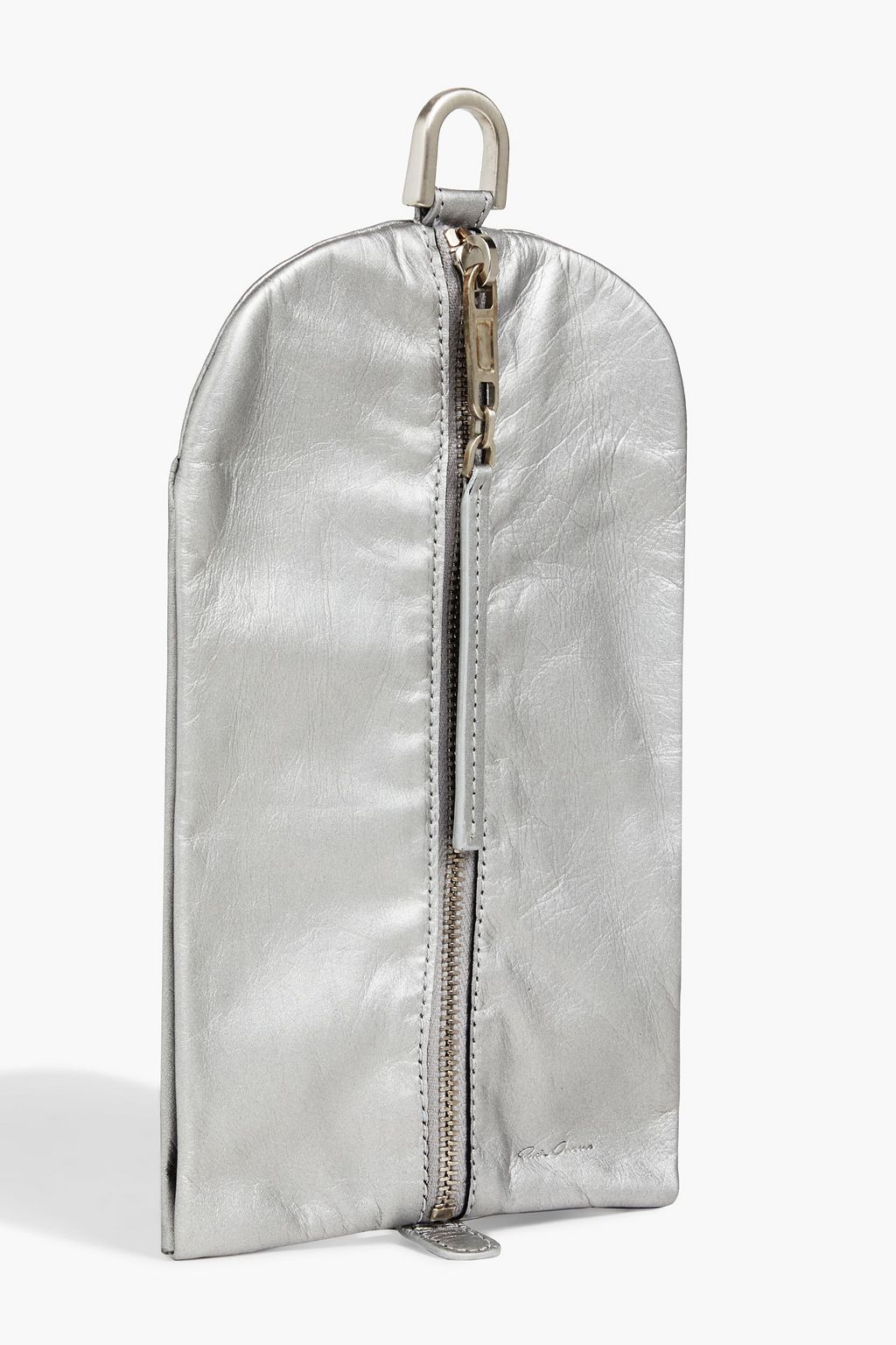 RICK OWENS Metallic leather pouch