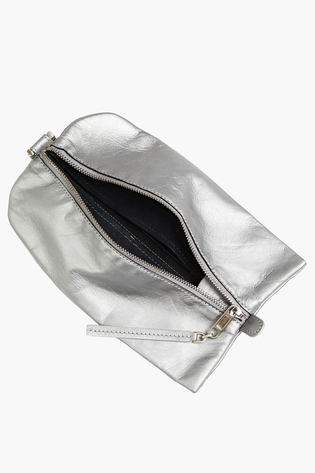RICK OWENS Metallic leather pouch