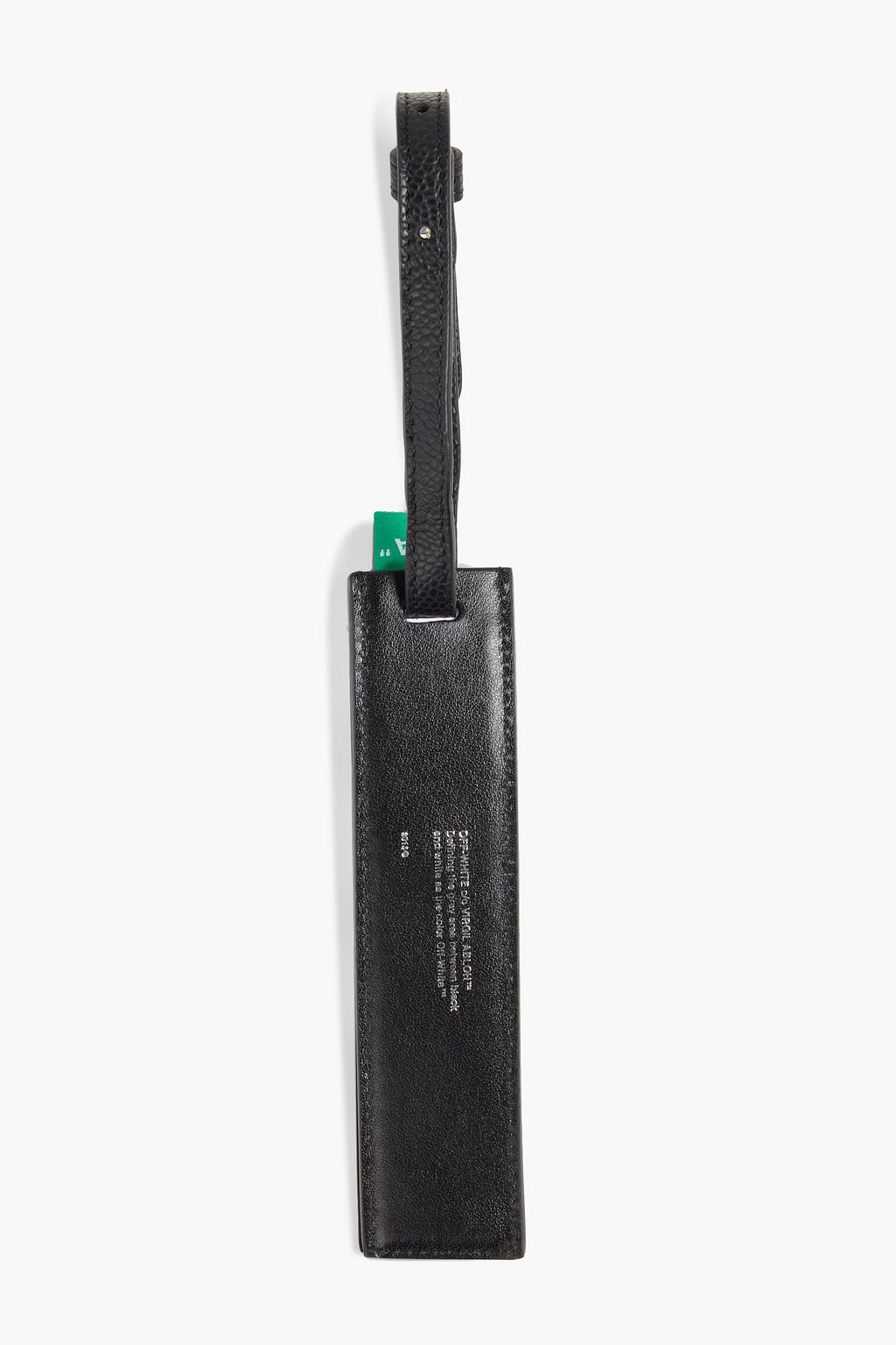 OFF-WHITE™ Striped pebbled-leather luggage tag