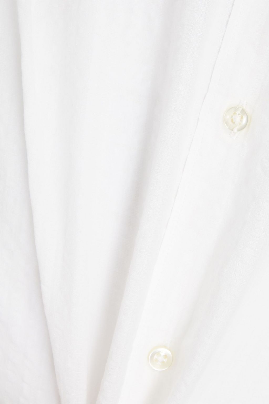OFFICINE GÉNÉRALE Striped cotton and linen-blend shirt