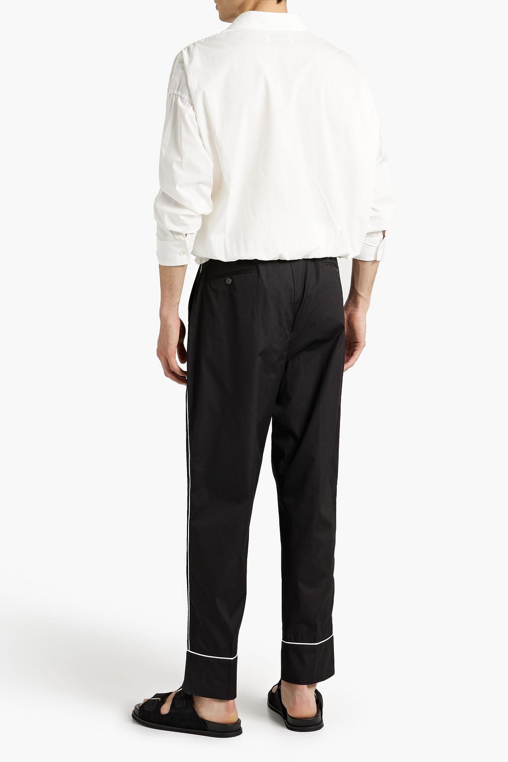 OFFICINE GÉNÉRALE Lucio belted cotton-poplin pants