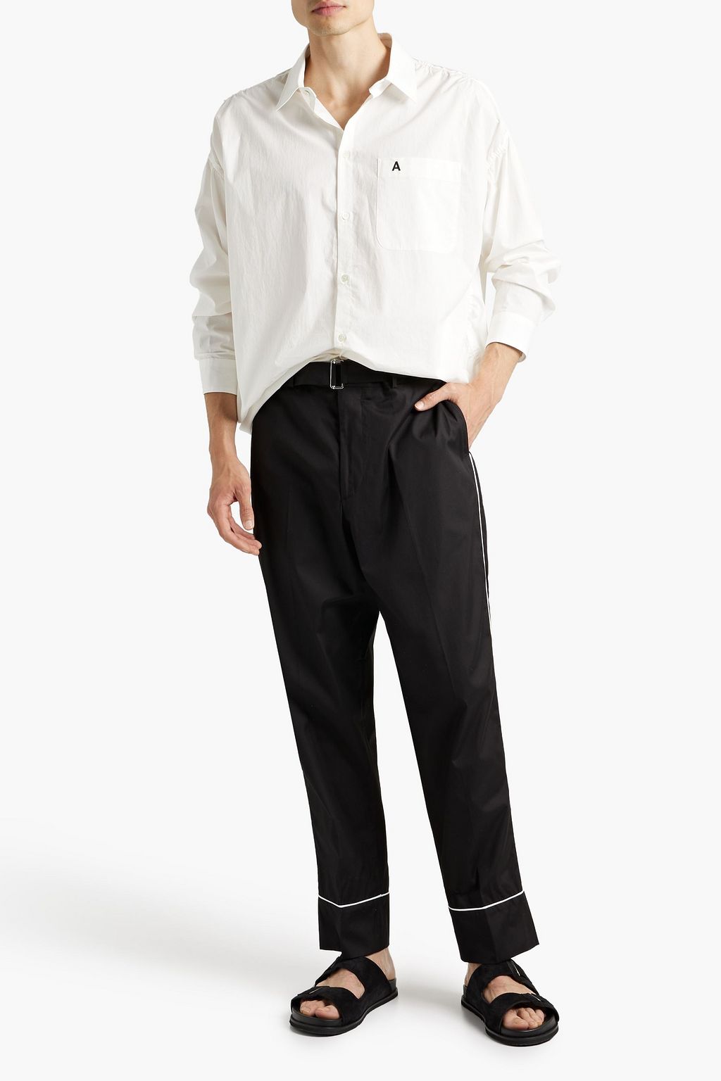 OFFICINE GÉNÉRALE Lucio belted cotton-poplin pants