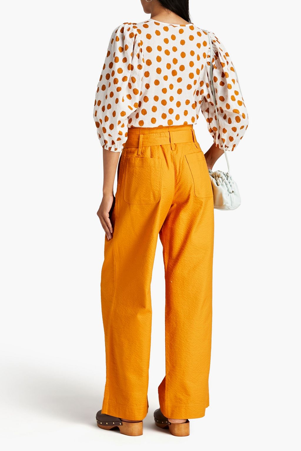 BAUM UND PFERDGARTEN Numie pleated cotton-jacquard wide-leg pants