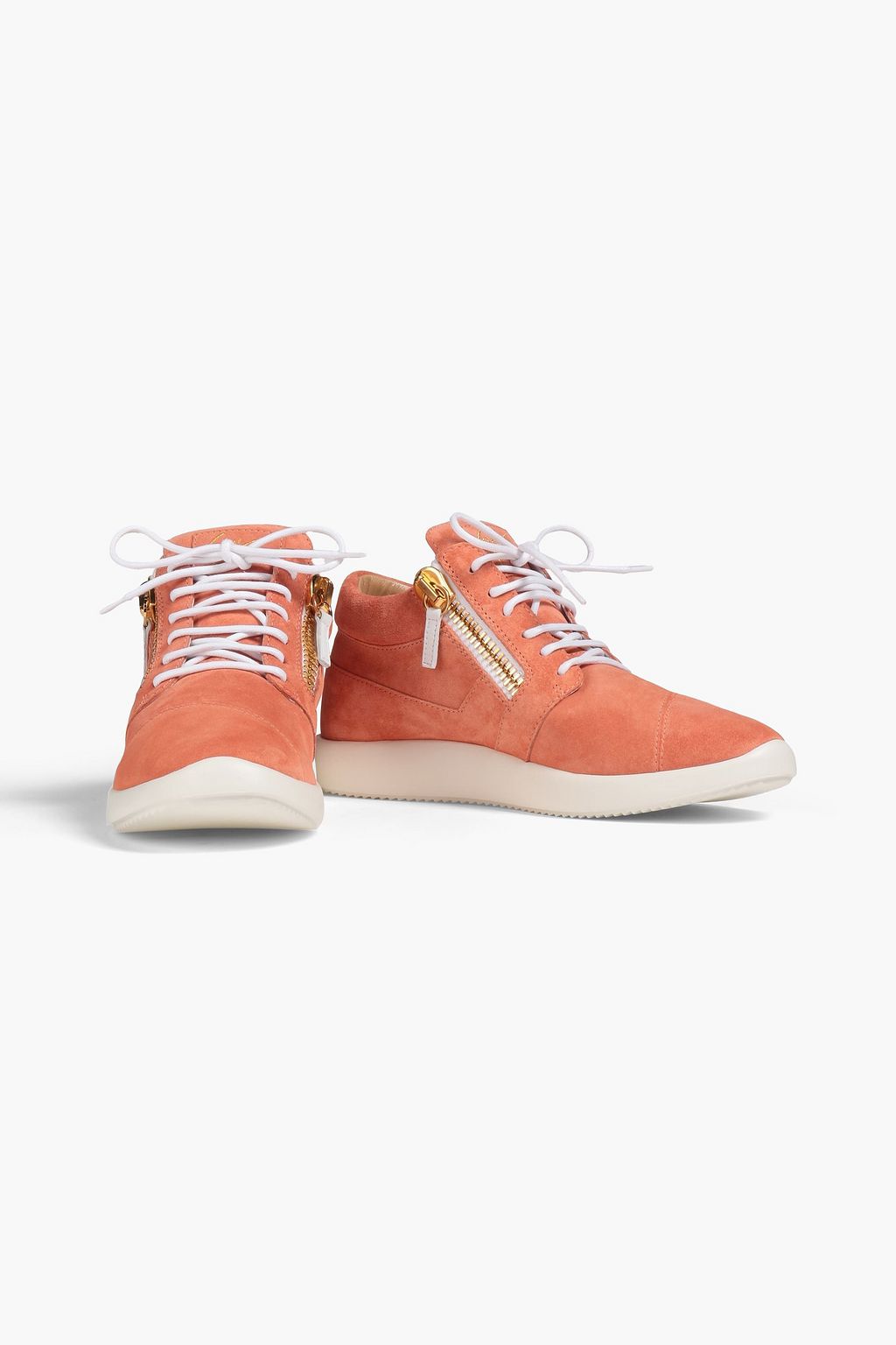 GIUSEPPE ZANOTTI 지퍼 디테일 가죽 스니커즈