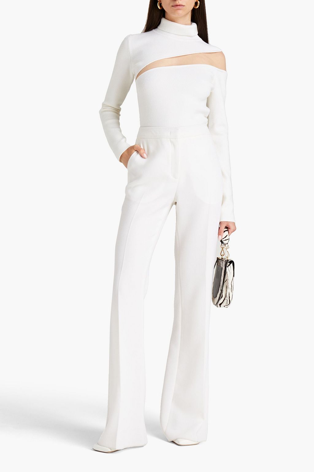 GAUGE81 Cutout ribbed merino wool-blend turtleneck bodysuit