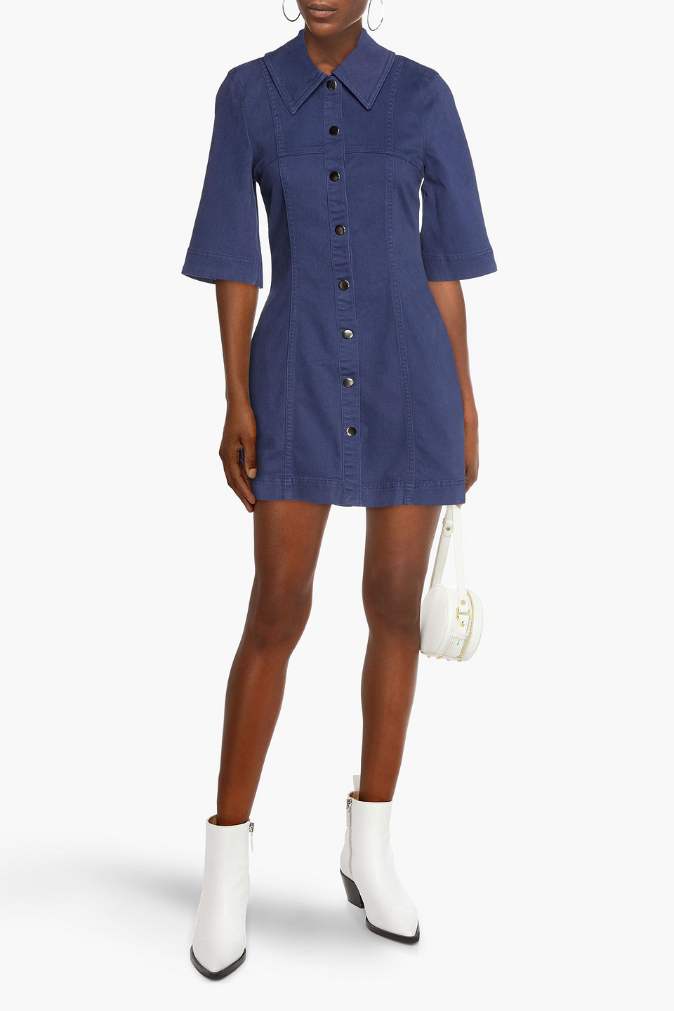 Baum Und Pferdgarten Alley Denim Mini Shirt Dress In Denim Blue | ModeSens