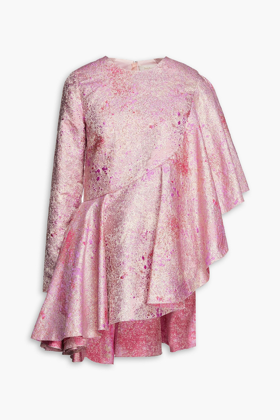 Sem Sem Ruffled Metallic Brocade Top