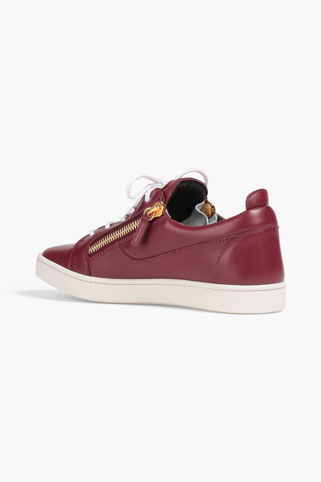 GIUSEPPE ZANOTTI 지퍼 디테일 가죽 스니커즈