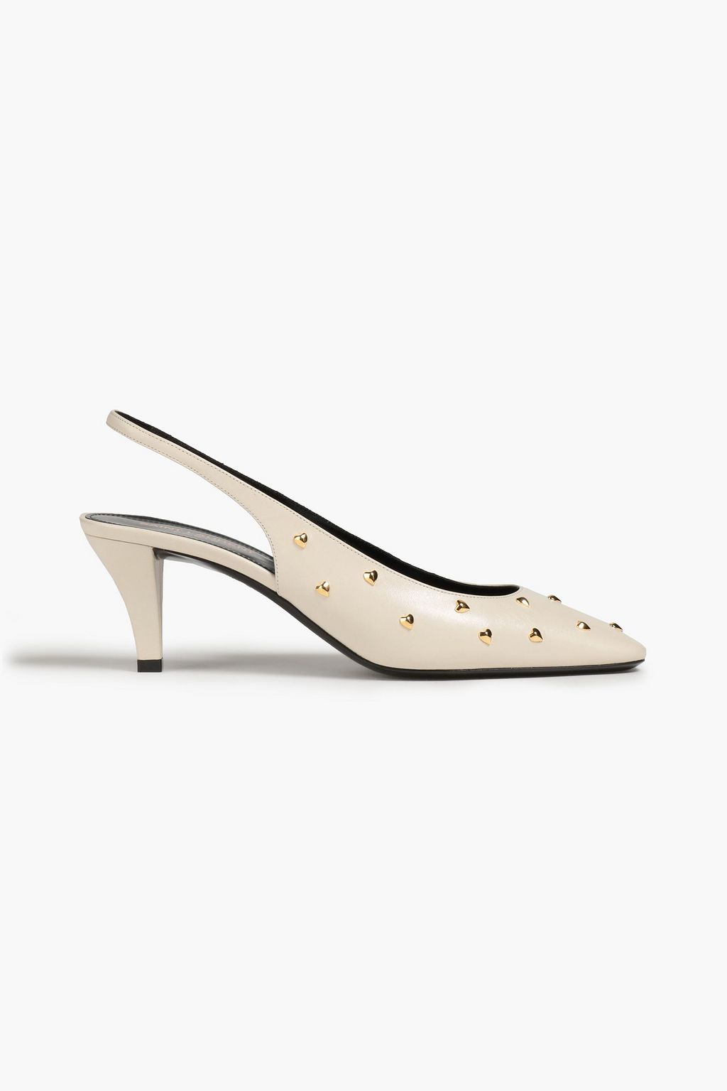 SAINT LAURENT Embellished leather slingback pumps THE OUTNET