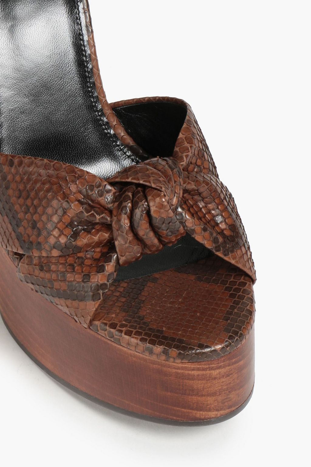 SAINT LAURENT Bianca 85 knotted python platform sandals