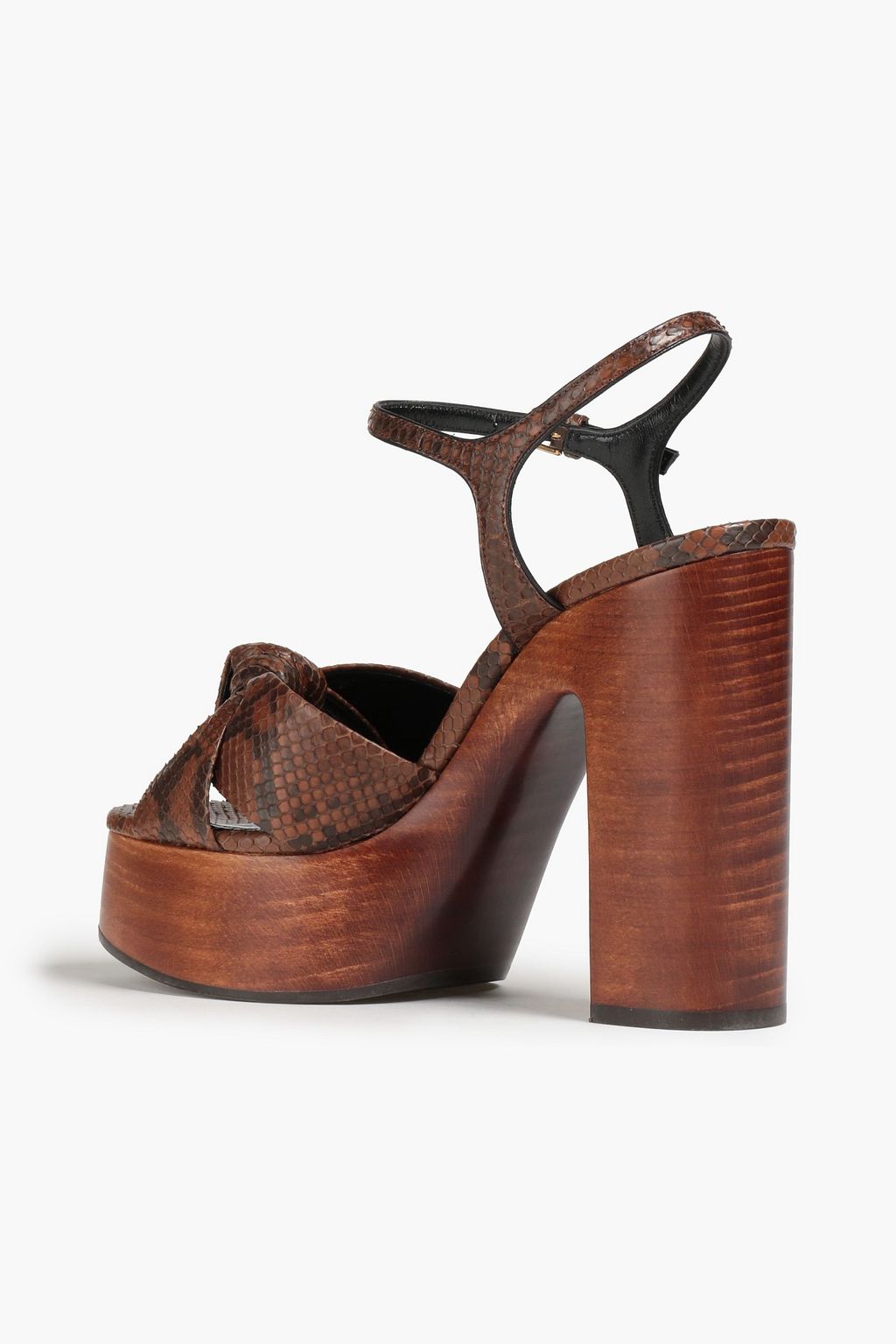 SAINT LAURENT Bianca 85 knotted python platform sandals