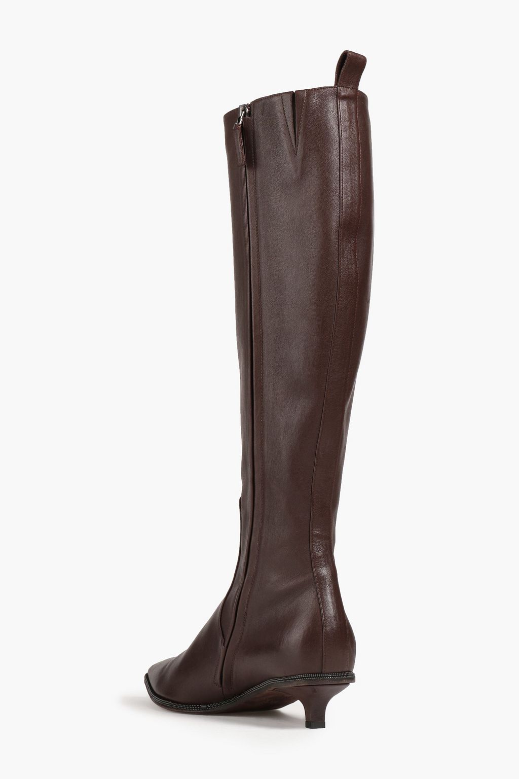 BRUNELLO CUCINELLI 비즈 장식 가죽 니하이 부츠