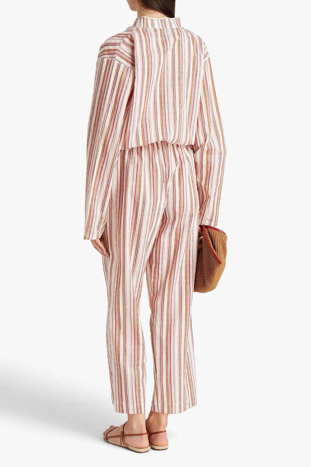 BAMBAH Striped linen wide-leg pants