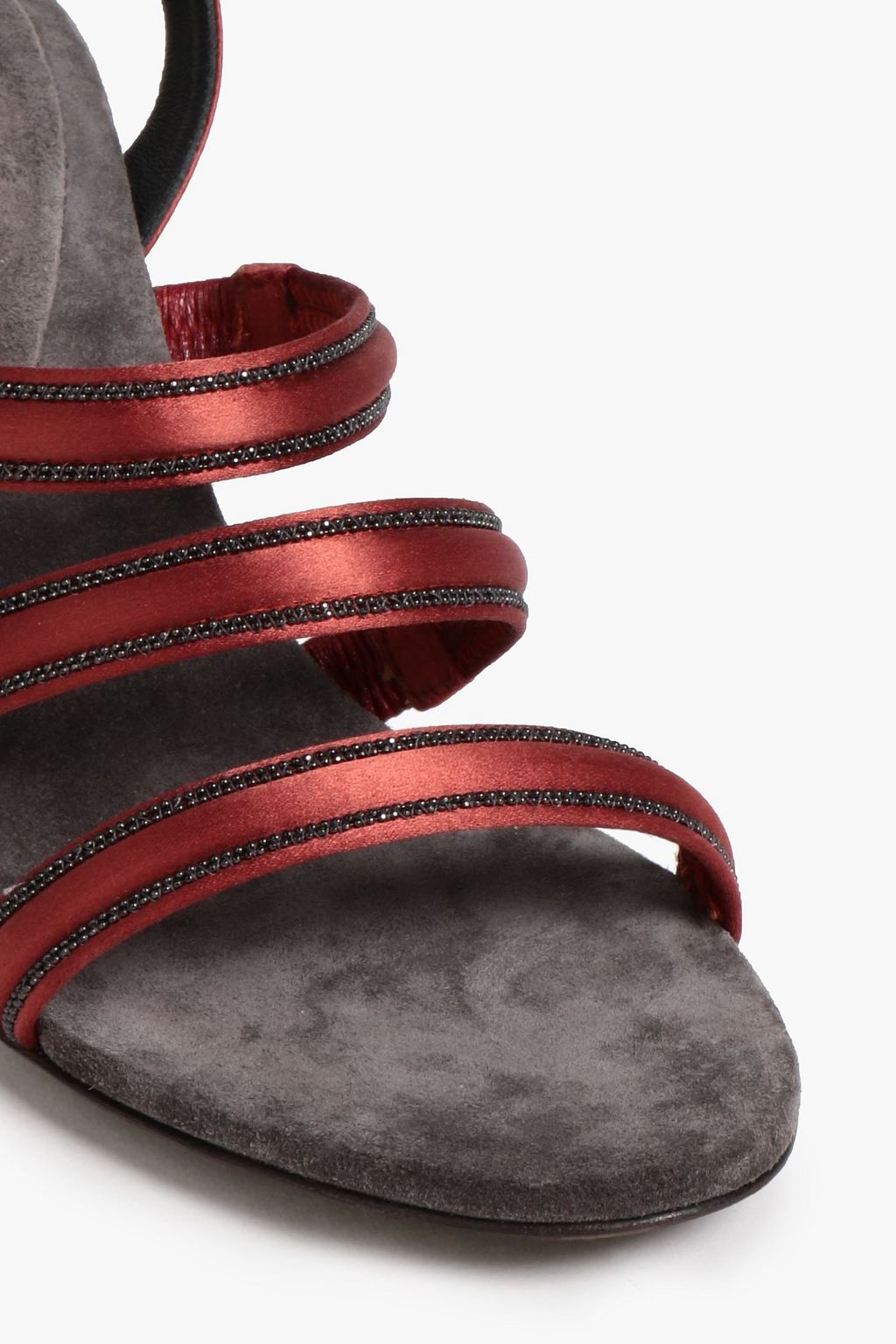 BRUNELLO CUCINELLI Sandalen aus Satin mit Zierperlen