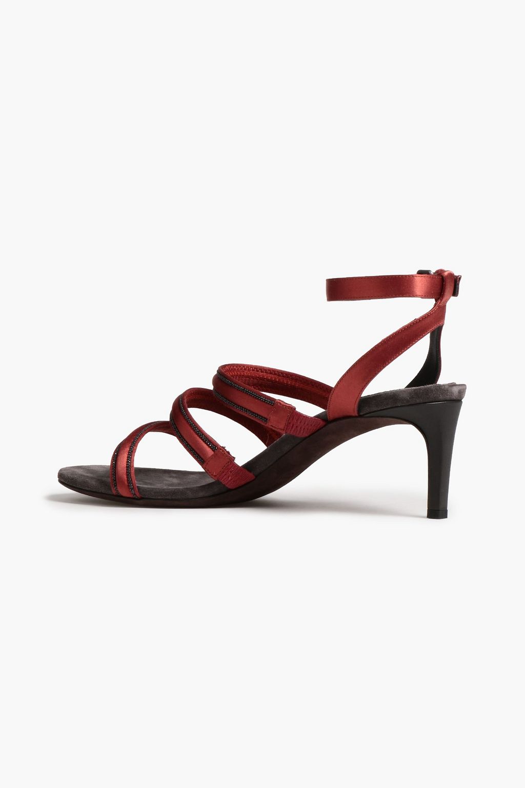 BRUNELLO CUCINELLI Sandalen aus Satin mit Zierperlen