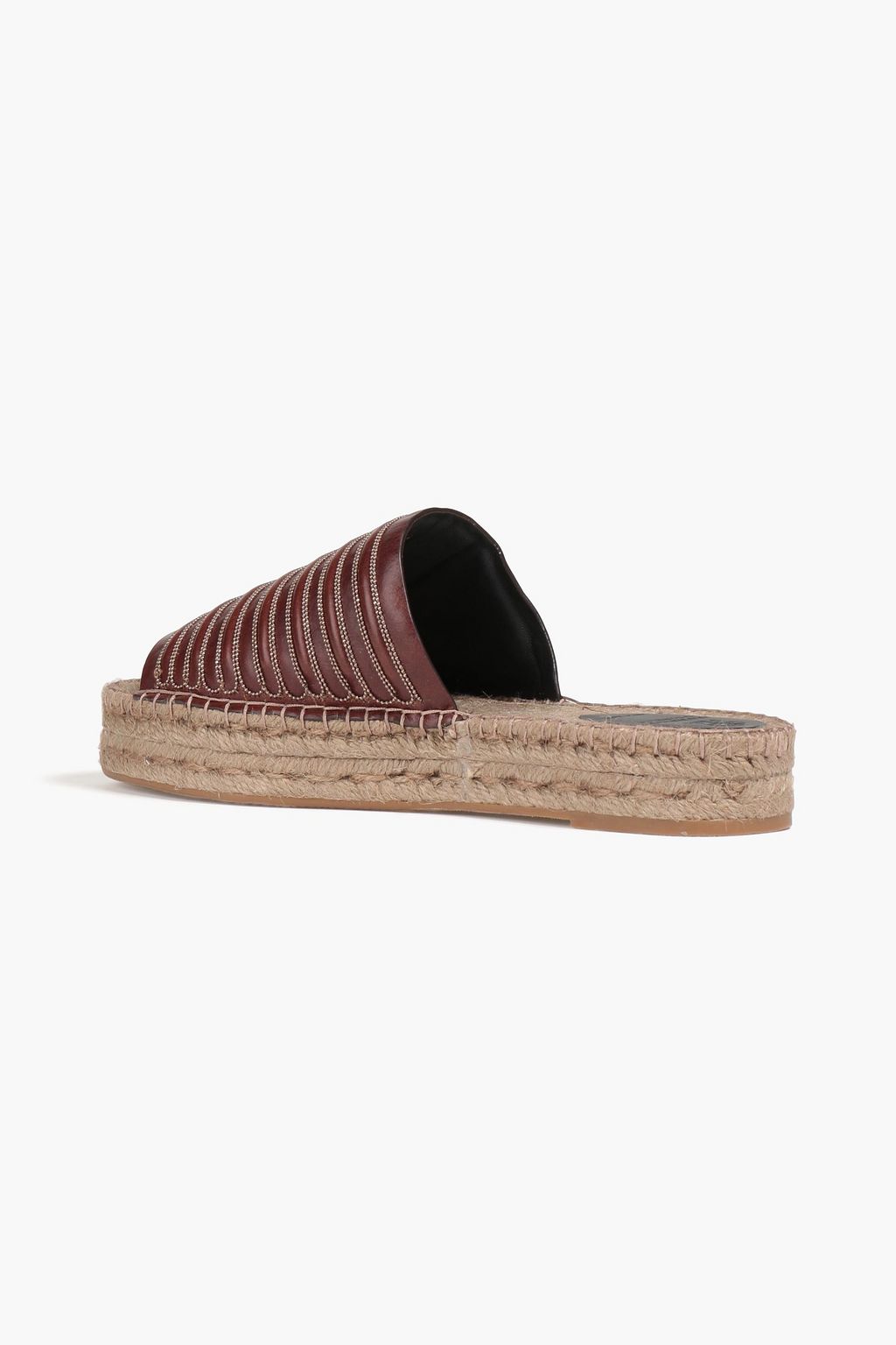 BRUNELLO CUCINELLI Bead-embellished leather platform slides