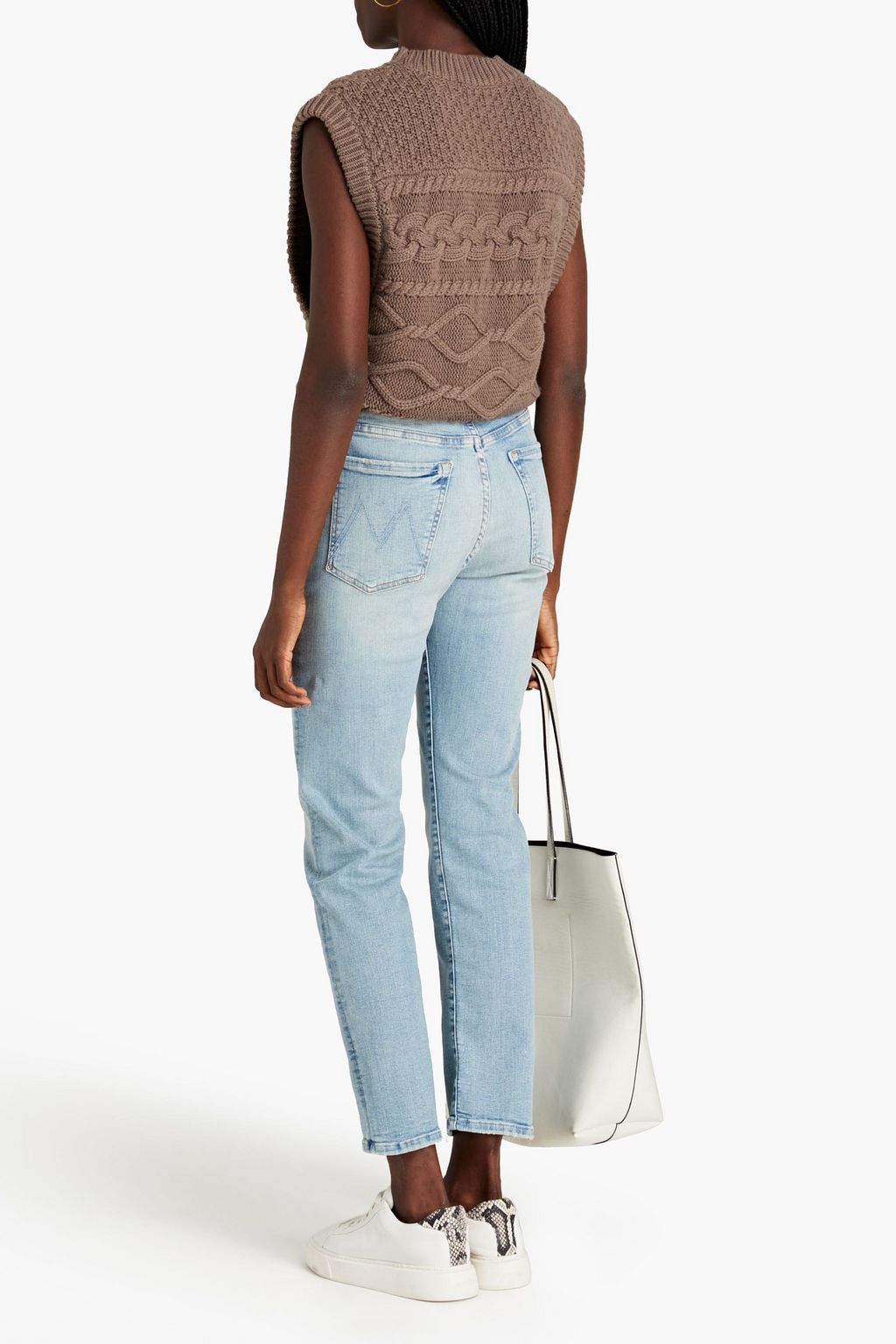 MOTHER Hiker Hover distressed high-rise straight-leg jeans