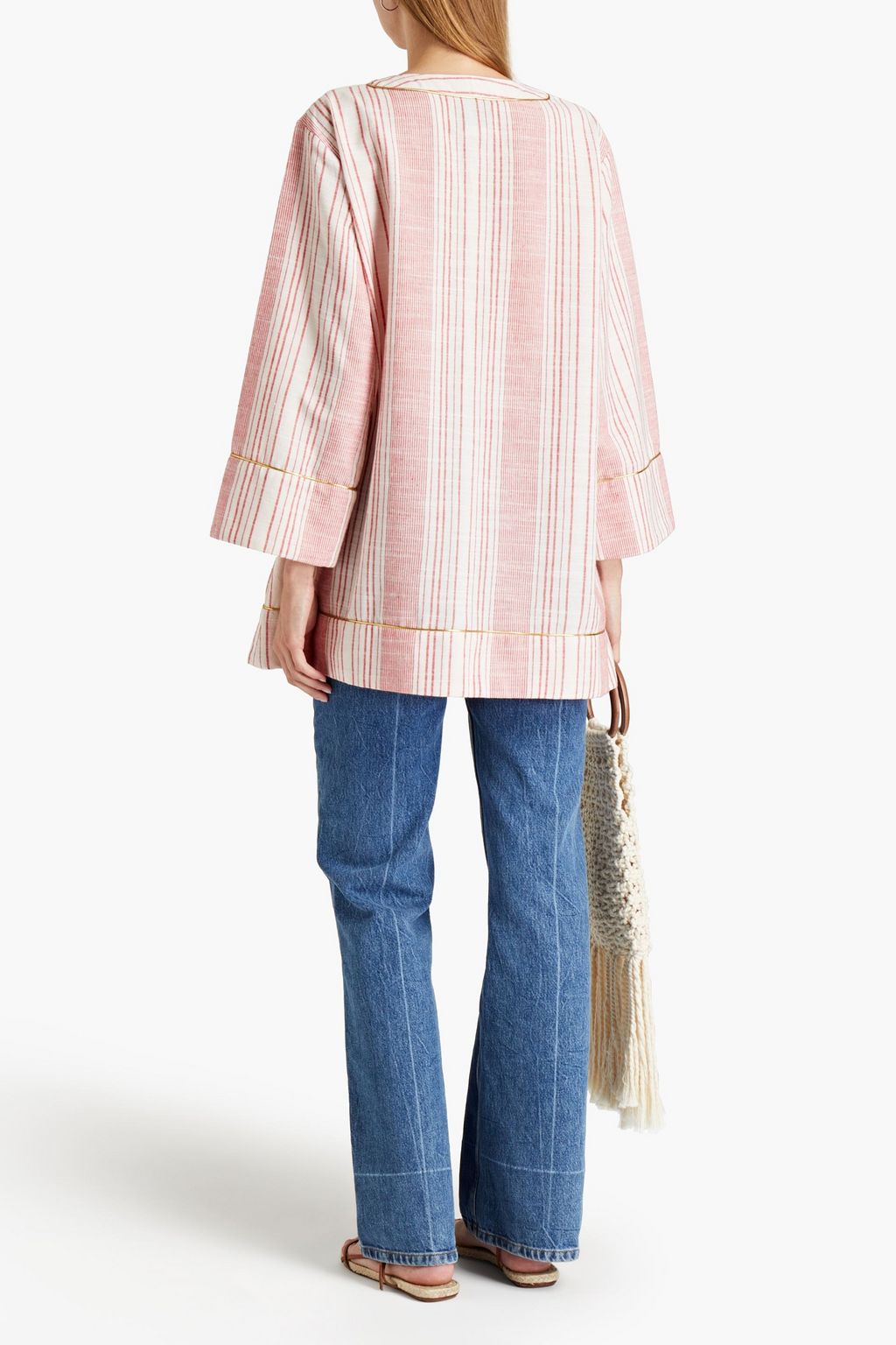 BAMBAH Tassel-trimmed striped linen tunic