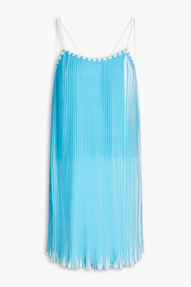 Stella plissé-chiffon mini dress